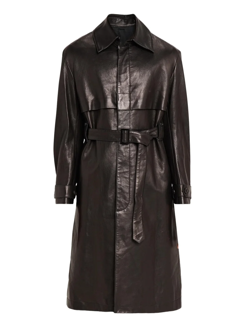 PUBLIC SCHOOL NEW YORK Men's Leather Belted Trench Coat