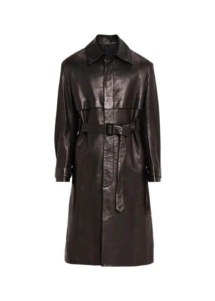 PUBLIC SCHOOL NEW YORK Men's Leather Belted Trench Coat