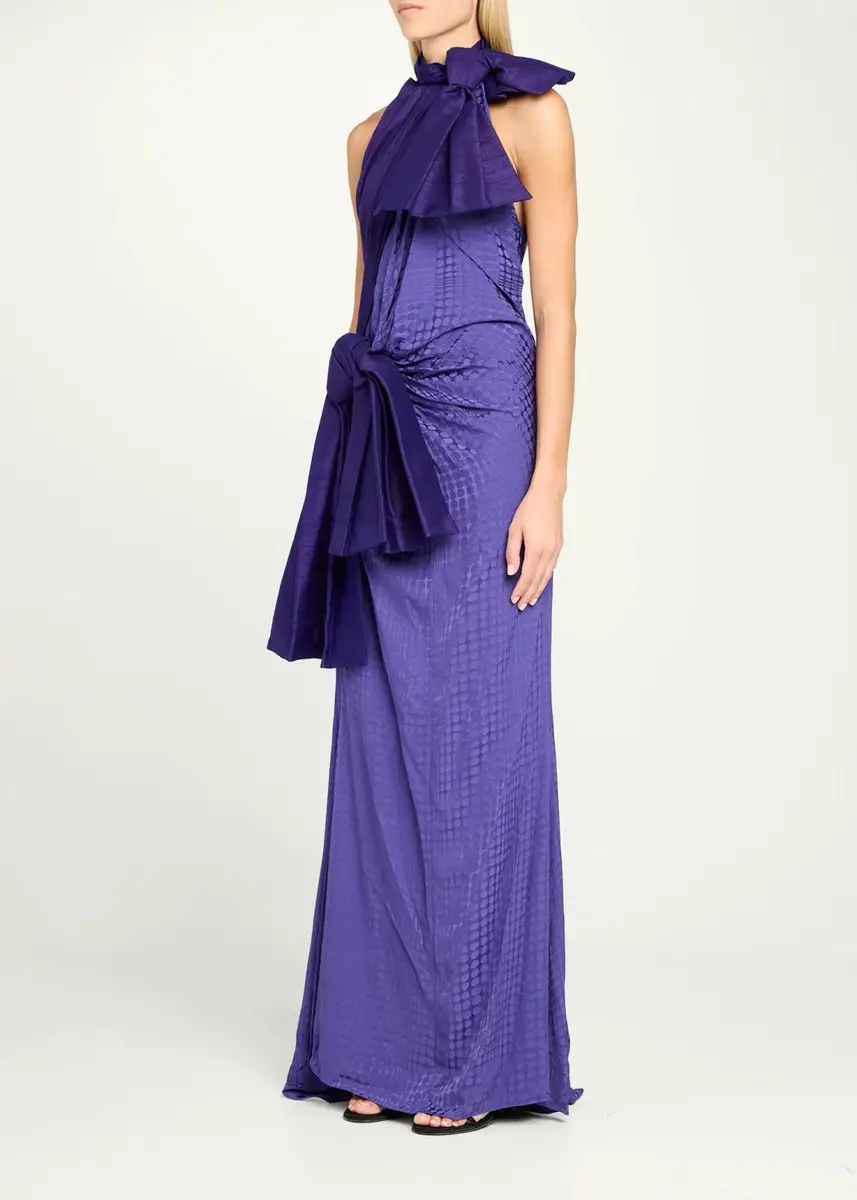 Christopher John Rogers Halftone Wiggle Dot Jacquard Gown | Thumbnail 4