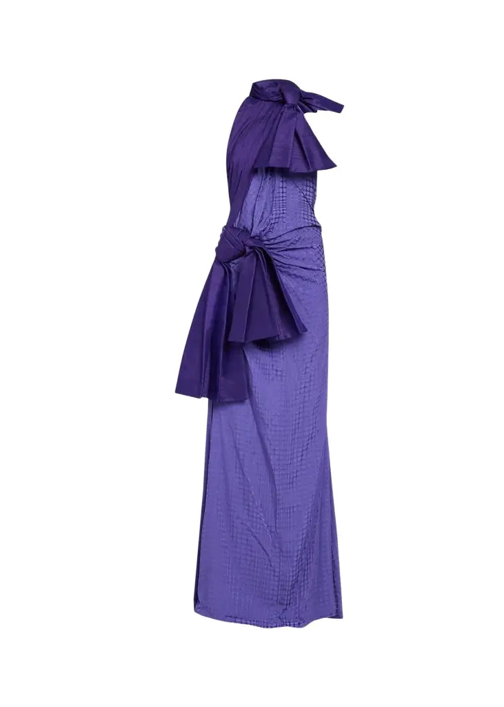 Christopher John Rogers Halftone Wiggle Dot Jacquard Gown