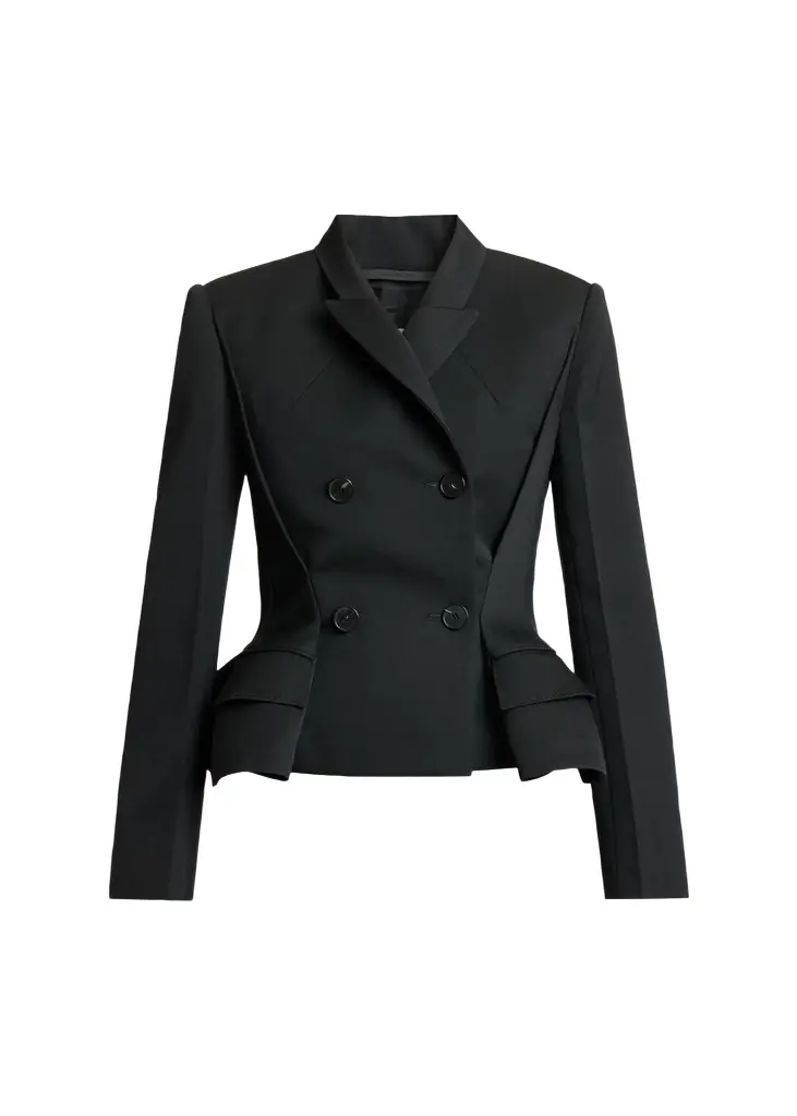 Pinched Peplum Double-Breasted Jacket Pinched Peplum Double-Breasted Jacket