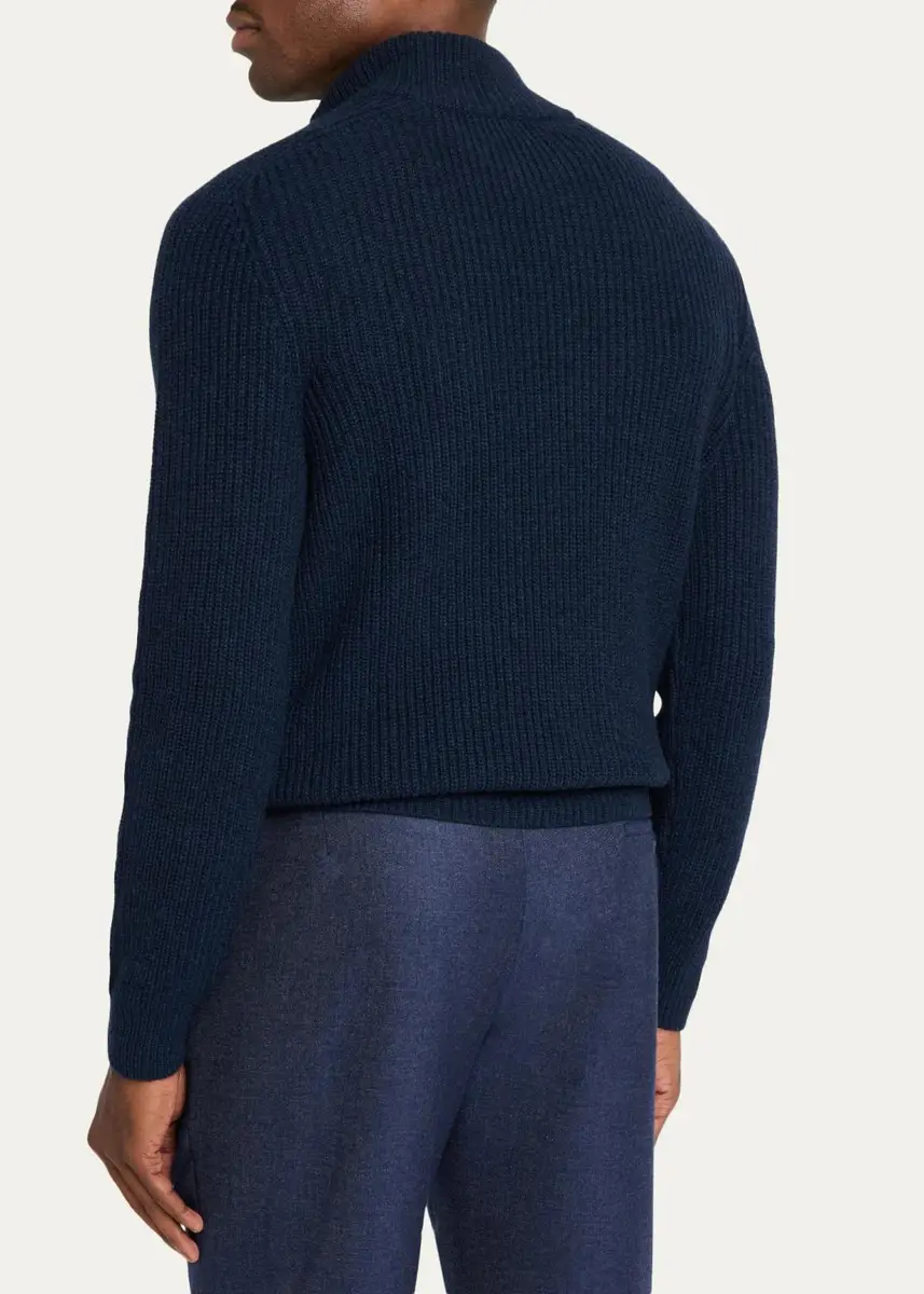 Iris Von Arnim Men's Cashmere Melange Half-Zip Sweater | Thumbnail 3 Iris Von Arnim Men's Cashmere Melange Half-Zip Sweater | Thumbnail 3