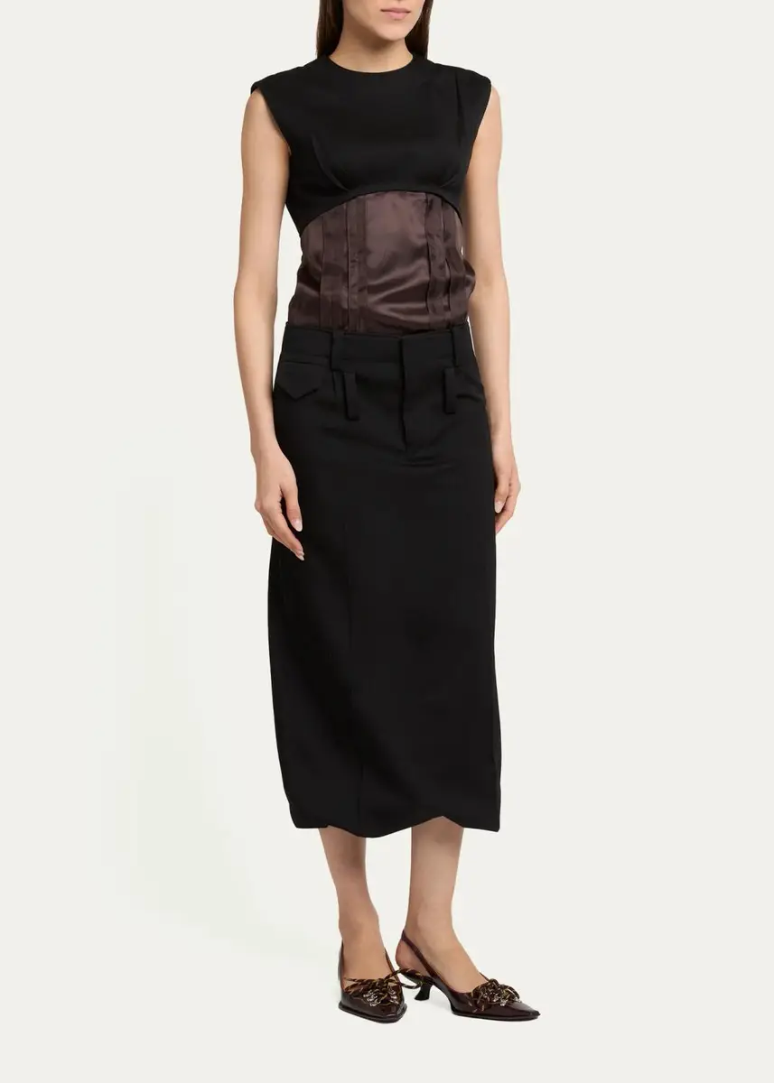 Marni Mixed-Media Sleeveless Midi Dress | Thumbnail 4 Marni Mixed-Media Sleeveless Midi Dress | Thumbnail 4