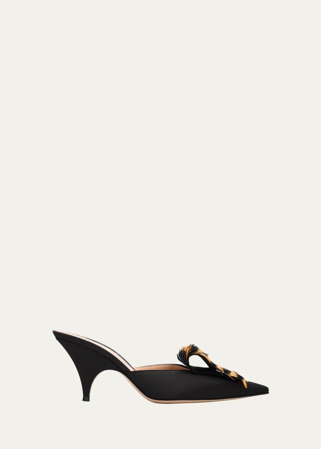 70mm Feathered Crepe Satin Pumps 70mm Feathered Crepe Satin Pumps