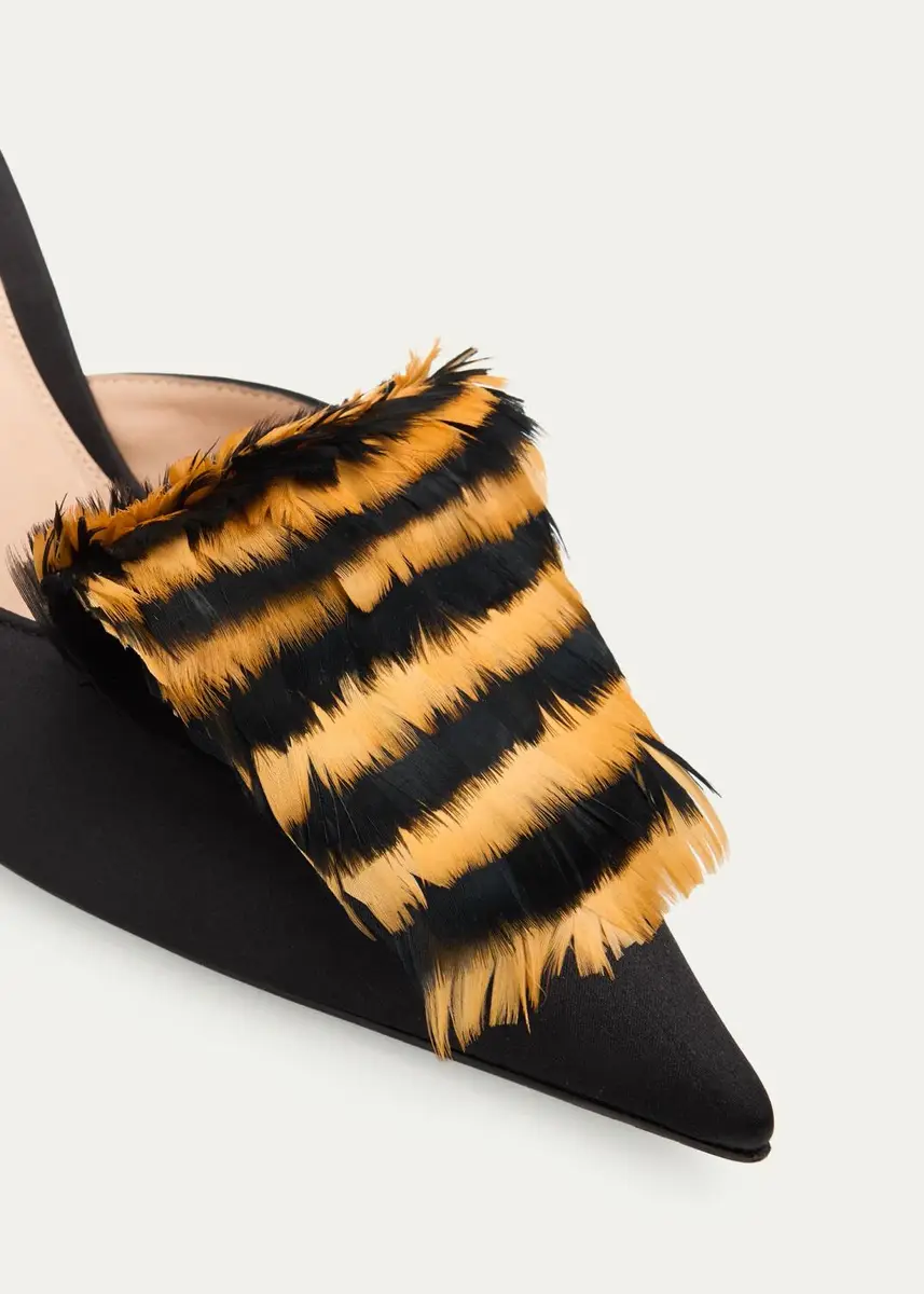 Gianvito Rossi 70mm Feathered Crepe Satin Pumps | Thumbnail 3 Gianvito Rossi 70mm Feathered Crepe Satin Pumps | Thumbnail 3