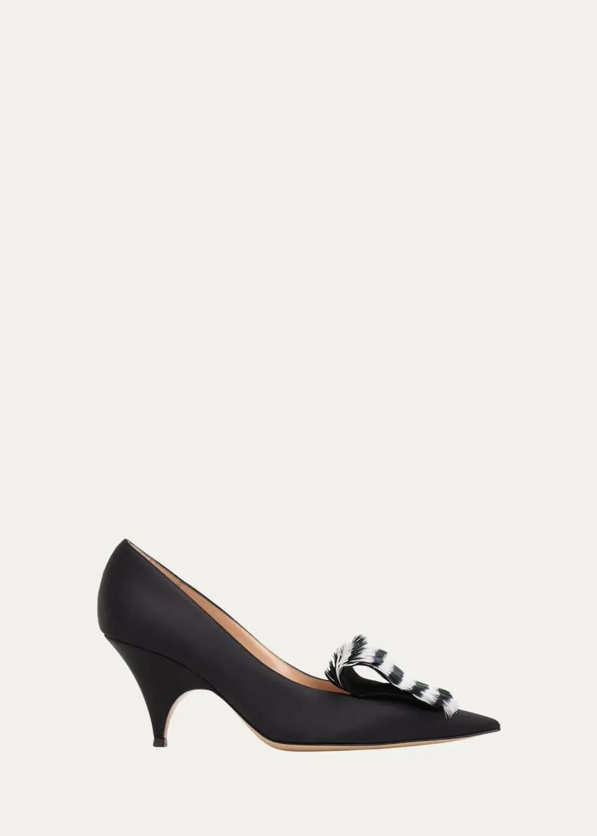 Gianvito Rossi 70mm Feathered Crepe Satin Pumps | Thumbnail 4 Gianvito Rossi 70mm Feathered Crepe Satin Pumps | Thumbnail 4