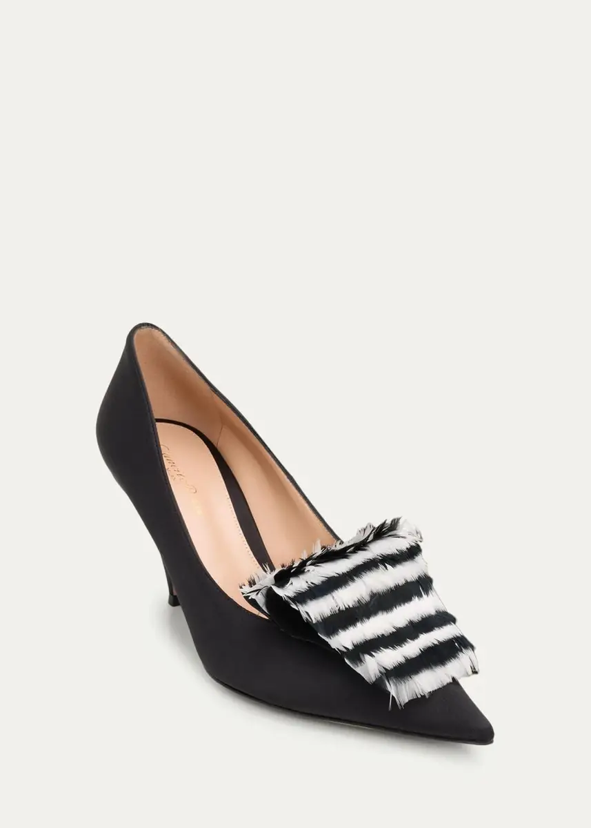 Gianvito Rossi 70mm Feathered Crepe Satin Pumps | Thumbnail 6 Gianvito Rossi 70mm Feathered Crepe Satin Pumps | Thumbnail 6
