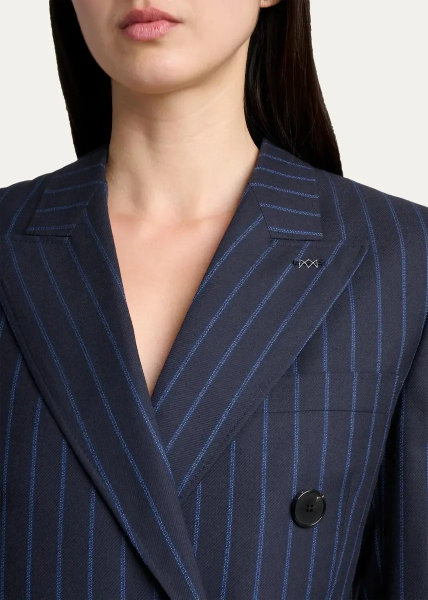 Givenchy Double-Breasted Striped Wool-Cashmere Blazer | Thumbnail 5 Givenchy Double-Breasted Striped Wool-Cashmere Blazer | Thumbnail 5
