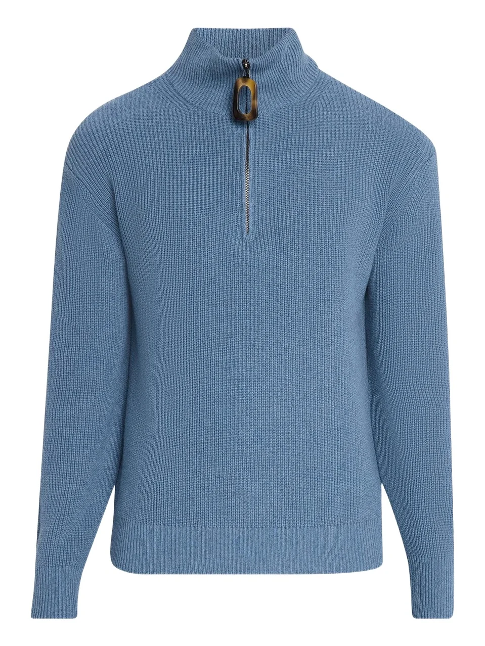 Men's Wool and Cotton Rib Half-Zip Sweater
