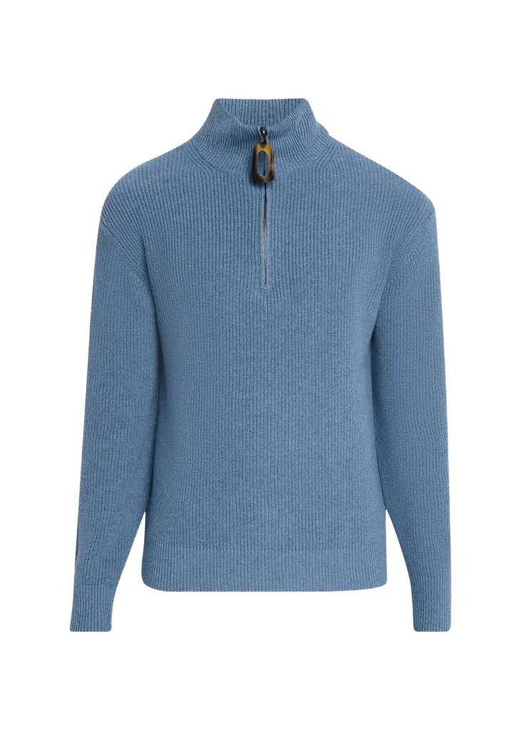 Men's Wool and Cotton Rib Half-Zip Sweater Men's Wool and Cotton Rib Half-Zip Sweater