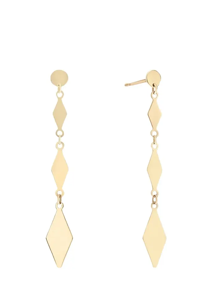 14K Geometric Chain Linear Earrings 14K Geometric Chain Linear Earrings
