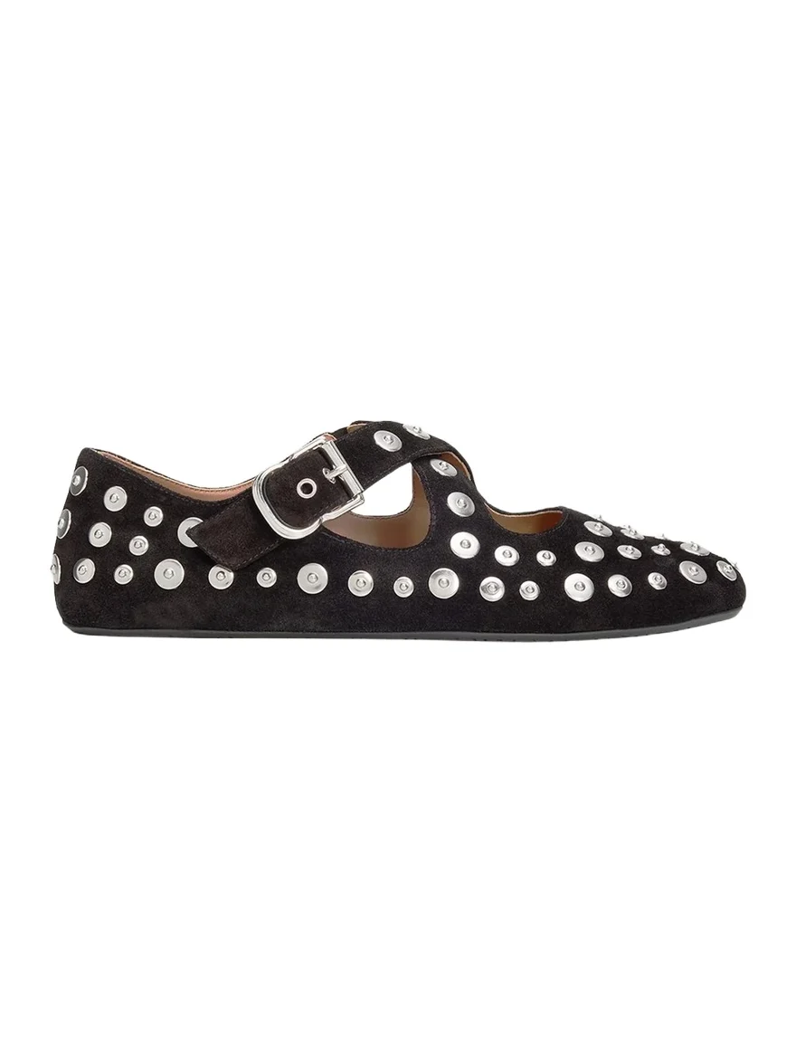 Grommet Suede Crisscross Ballerina Flats Grommet Suede Crisscross Ballerina Flats
