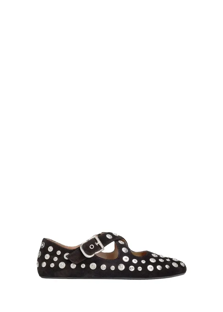 Grommet Suede Crisscross Ballerina Flats Grommet Suede Crisscross Ballerina Flats