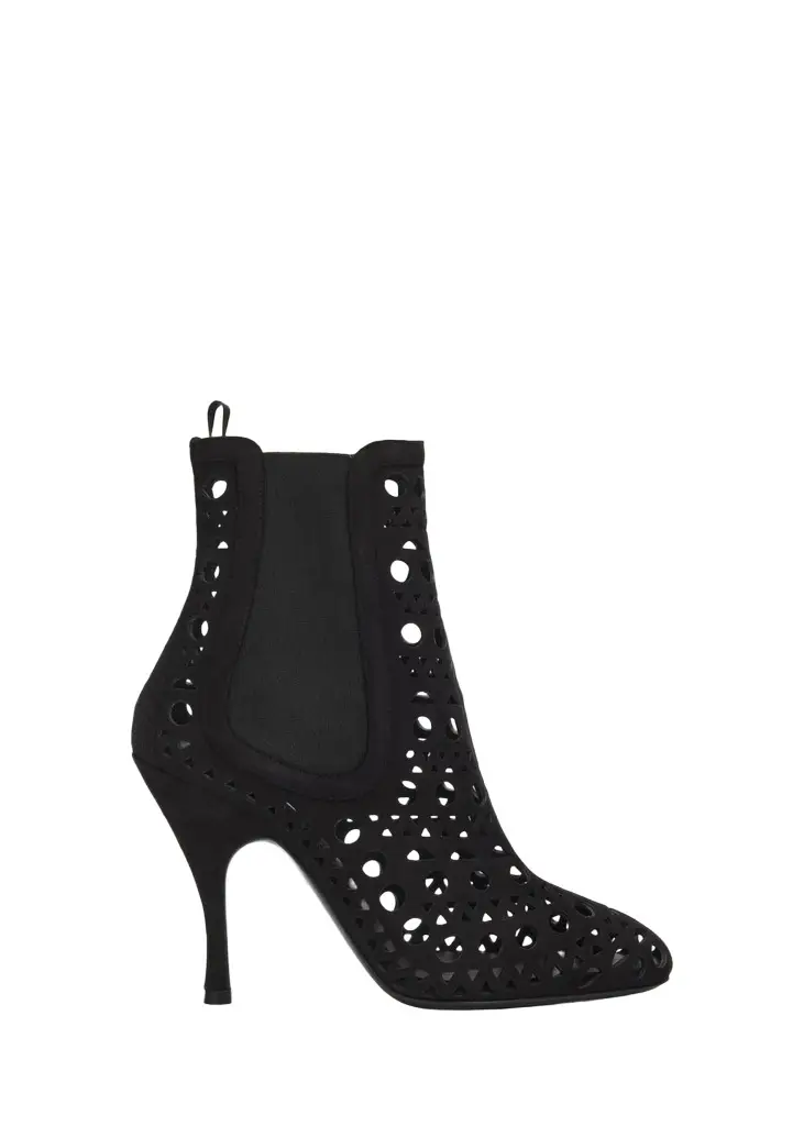 100mm Vienne Lasercut Suede Booties 100mm Vienne Lasercut Suede Booties