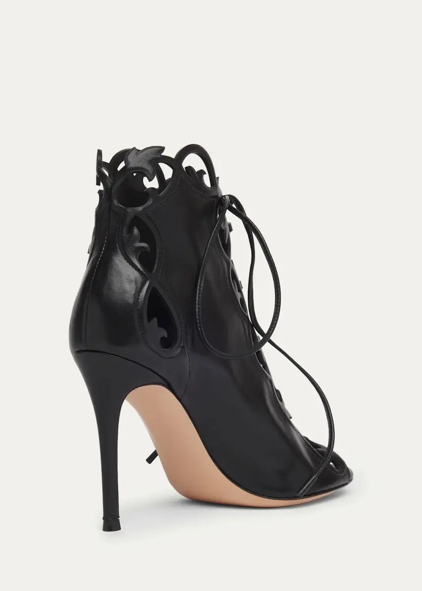 Gianvito Rossi 95mm Nappa Leather Lace-Up Booties | Thumbnail 2
