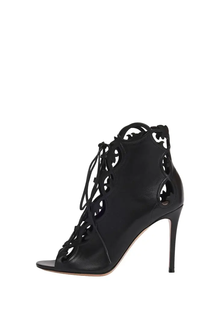 95mm Nappa Leather Lace-Up Booties