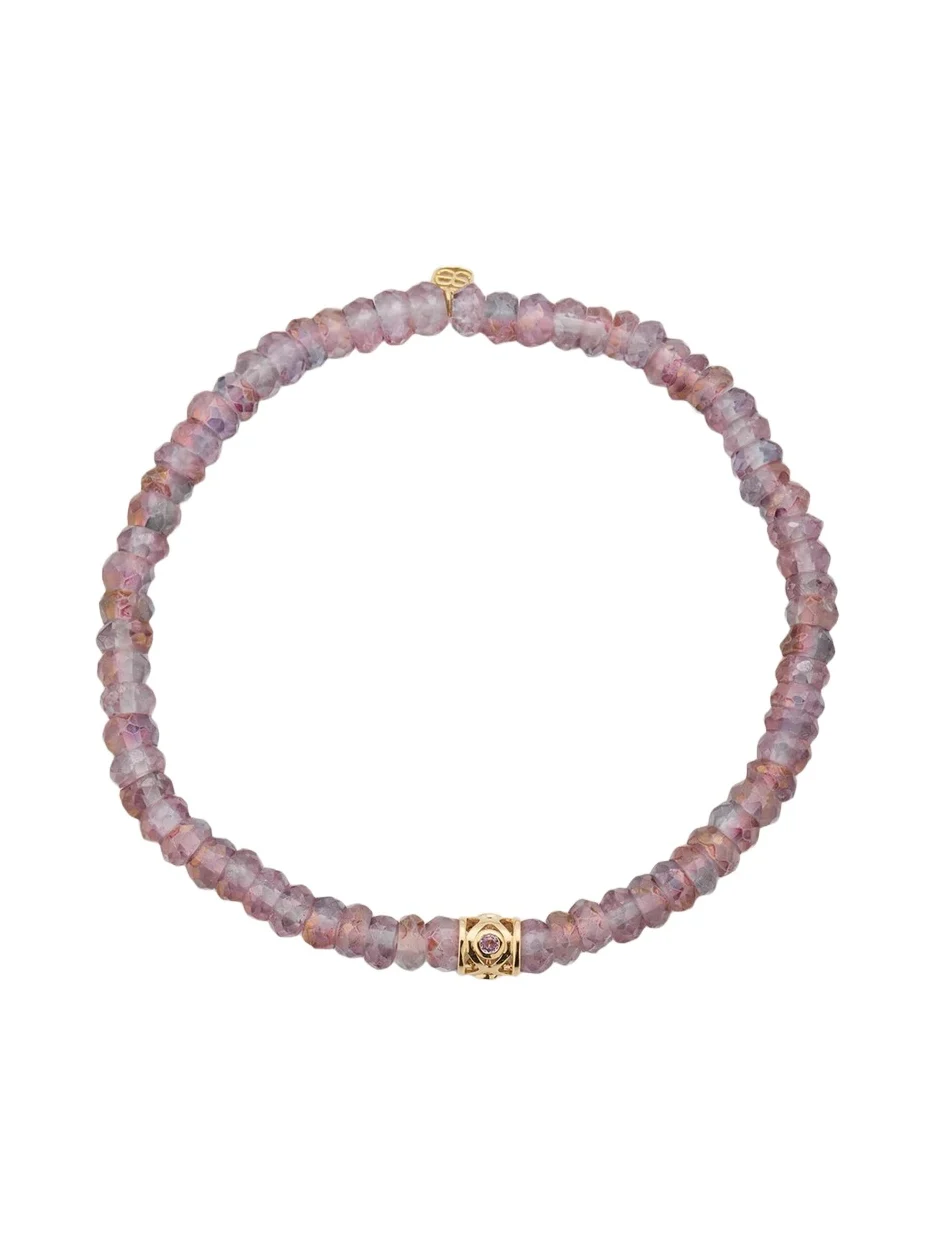 Sydney Evan 14K Lavender Amethyst Bead on Rainbow Quartz Bracelet