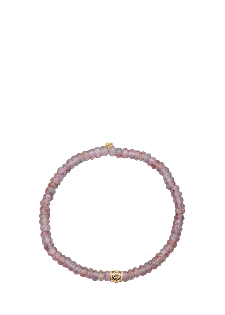 Sydney Evan 14K Lavender Amethyst Bead on Rainbow Quartz Bracelet