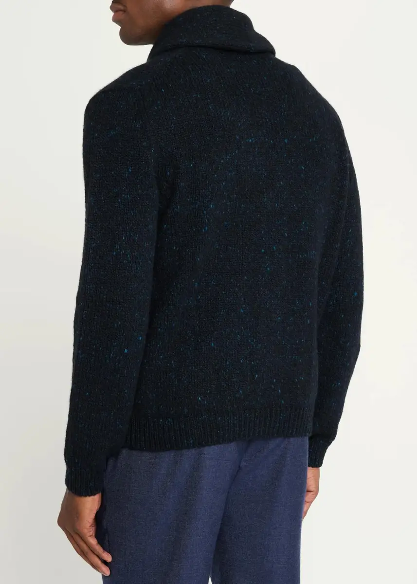 Iris Von Arnim Men's Melange Knit Wool & Cashmere Cardigan | Thumbnail 3 Iris Von Arnim Men's Melange Knit Wool & Cashmere Cardigan | Thumbnail 3