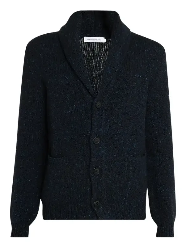 Iris Von Arnim Men's Melange Knit Wool & Cashmere Cardigan