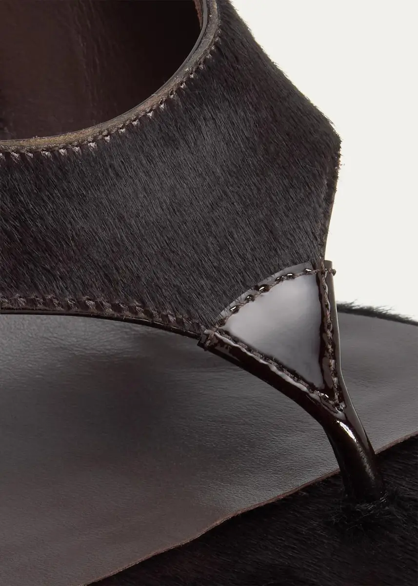 Alaïa 75mm Cube Calf Hair Thong Sandals | Thumbnail 5