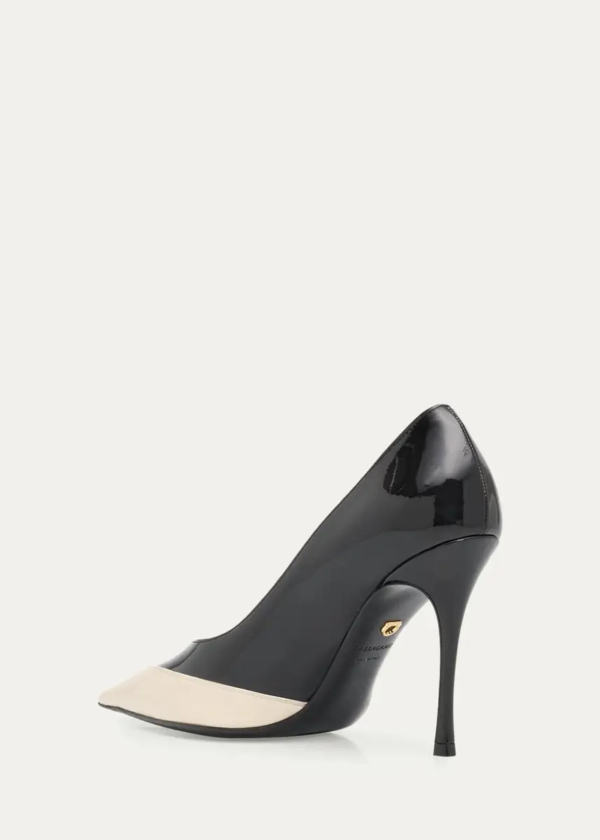 Ferragamo 95mm Yasmin Two-Tone Patent Leather Pumps | Thumbnail 4 Ferragamo 95mm Yasmin Two-Tone Patent Leather Pumps | Thumbnail 4