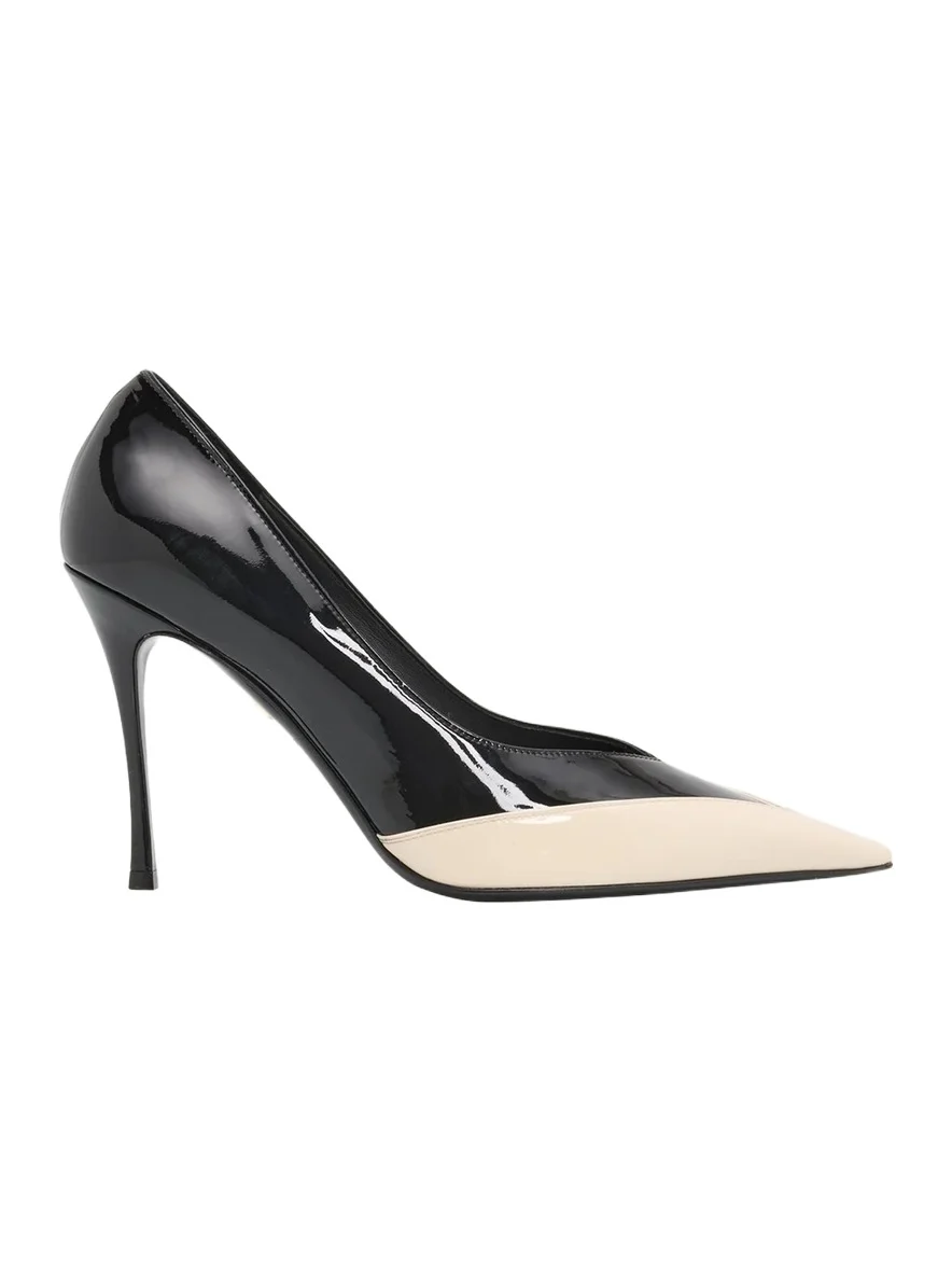 Ferragamo 95mm Yasmin Two-Tone Patent Leather Pumps