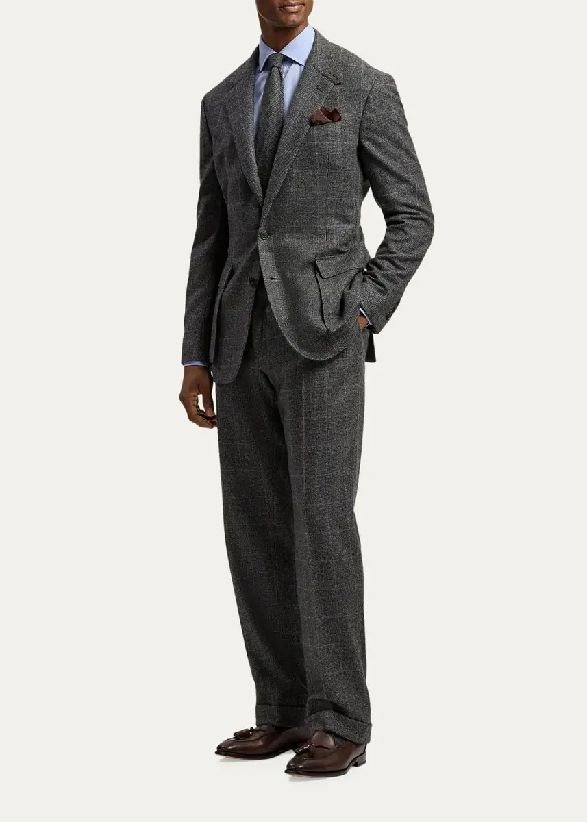 Ralph Lauren Purple Label Men's Tic-Weave Wool-Cashmere Tie | Thumbnail 2 Ralph Lauren Purple Label Men's Tic-Weave Wool-Cashmere Tie | Thumbnail 2