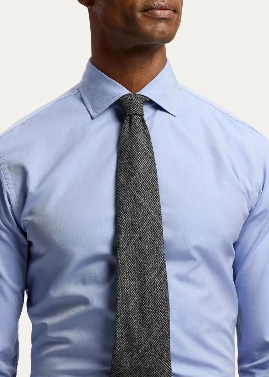 Ralph Lauren Purple Label Men's Tic-Weave Wool-Cashmere Tie | Thumbnail 3 Ralph Lauren Purple Label Men's Tic-Weave Wool-Cashmere Tie | Thumbnail 3