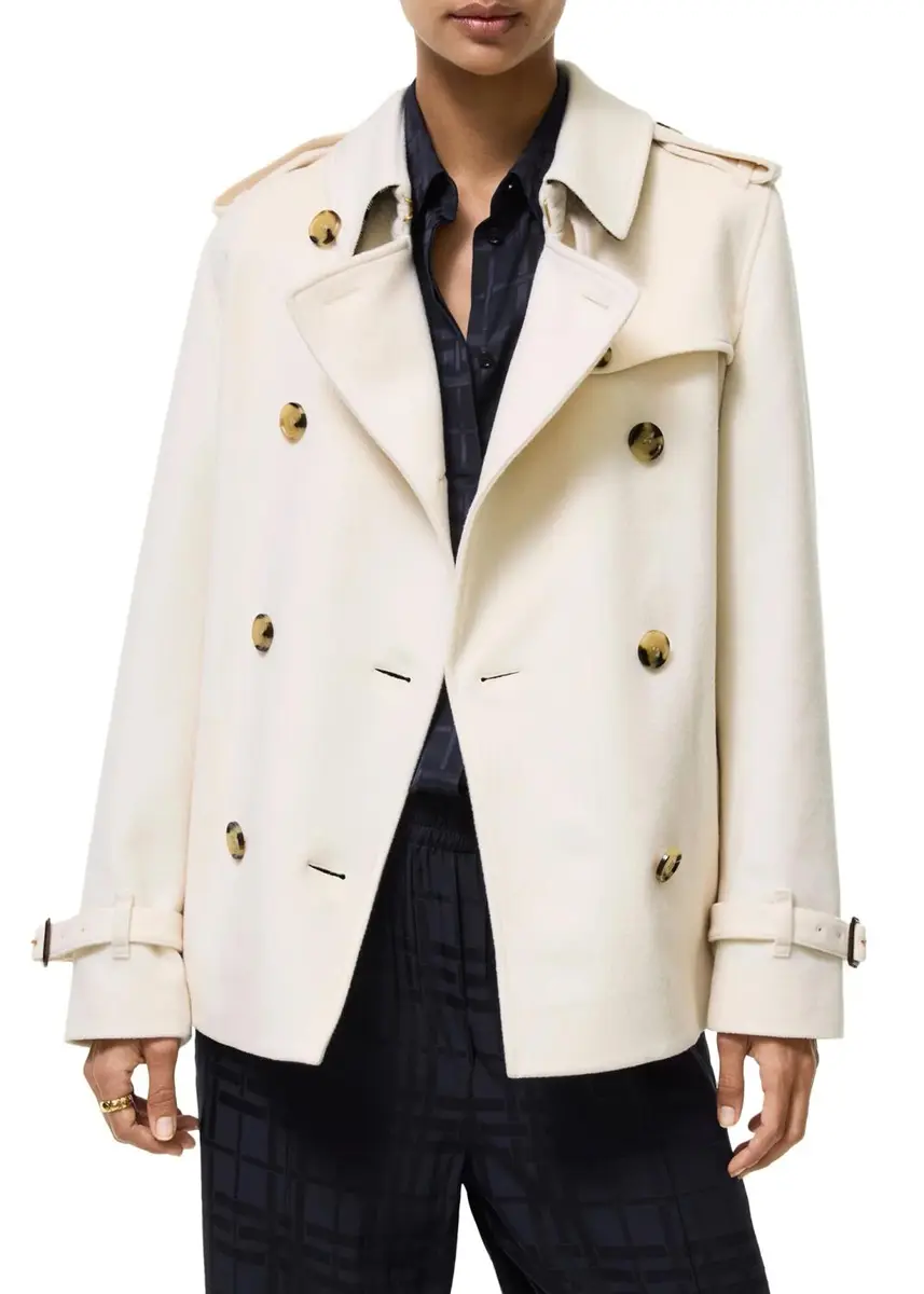 Burberry Kensington Belted Cashmere Short Trench Jacket | Thumbnail 3