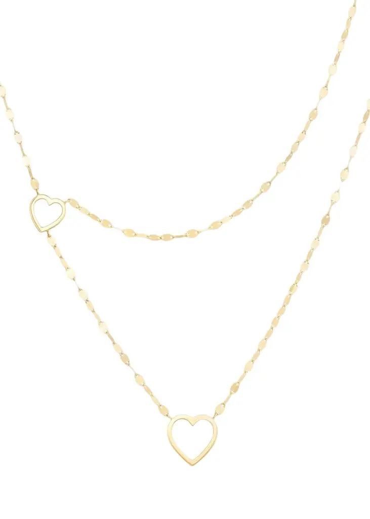 Lana 14K Double-Strand Heart Necklace