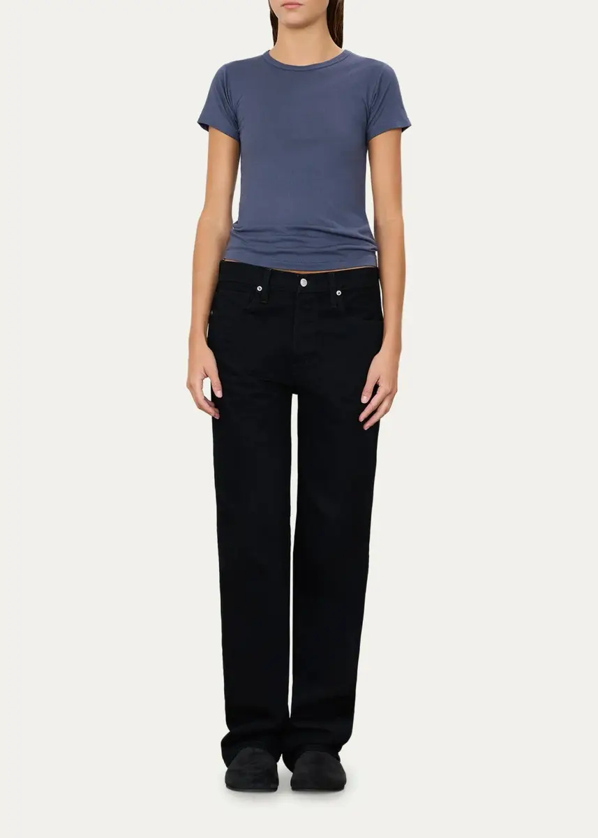 ÉTERNE Fitted Crewneck Short-Sleeve T-Shirt | Thumbnail 2 ÉTERNE Fitted Crewneck Short-Sleeve T-Shirt | Thumbnail 2