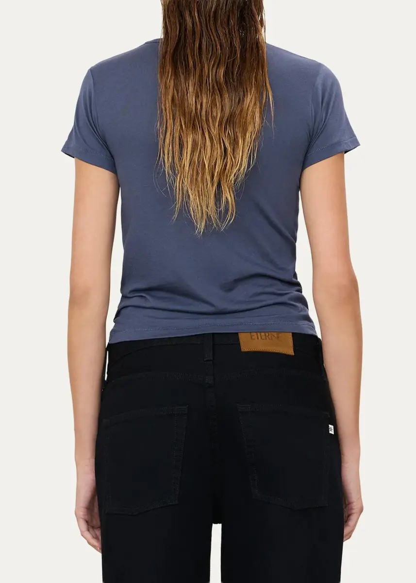 ÉTERNE Fitted Crewneck Short-Sleeve T-Shirt | Thumbnail 3 ÉTERNE Fitted Crewneck Short-Sleeve T-Shirt | Thumbnail 3