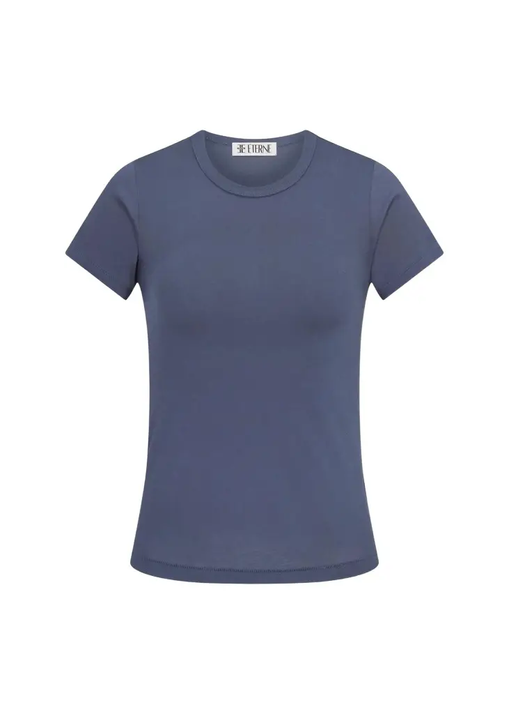 ÉTERNE Fitted Crewneck Short-Sleeve T-Shirt