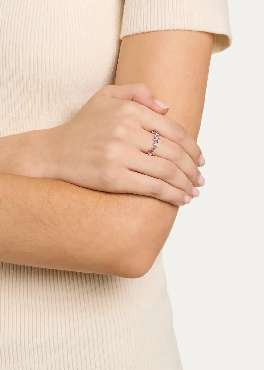 Sydney Evan 14K Amethyst Cocktail Ring with Diamonds | Thumbnail 2