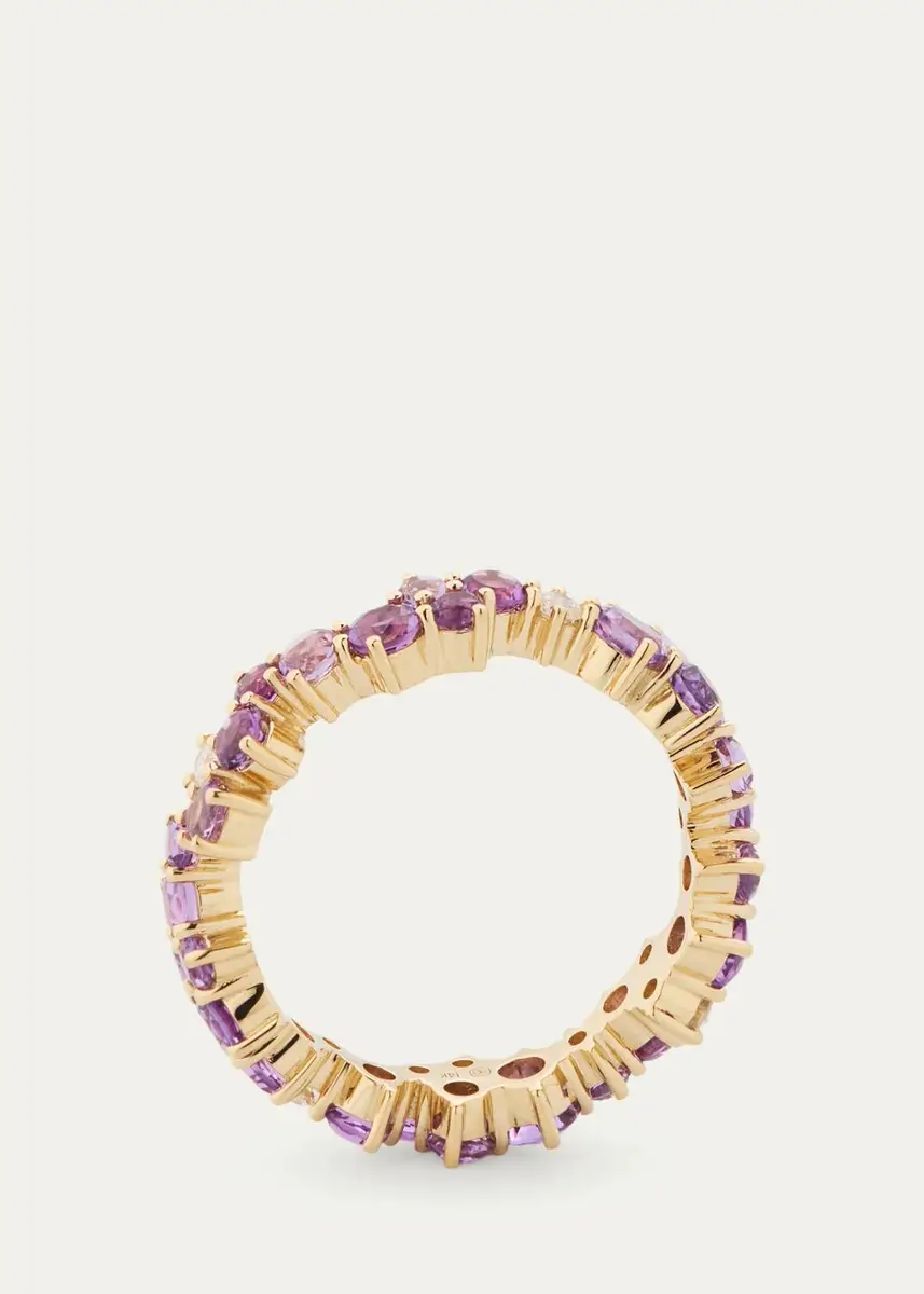Sydney Evan 14K Amethyst Cocktail Ring with Diamonds | Thumbnail 3