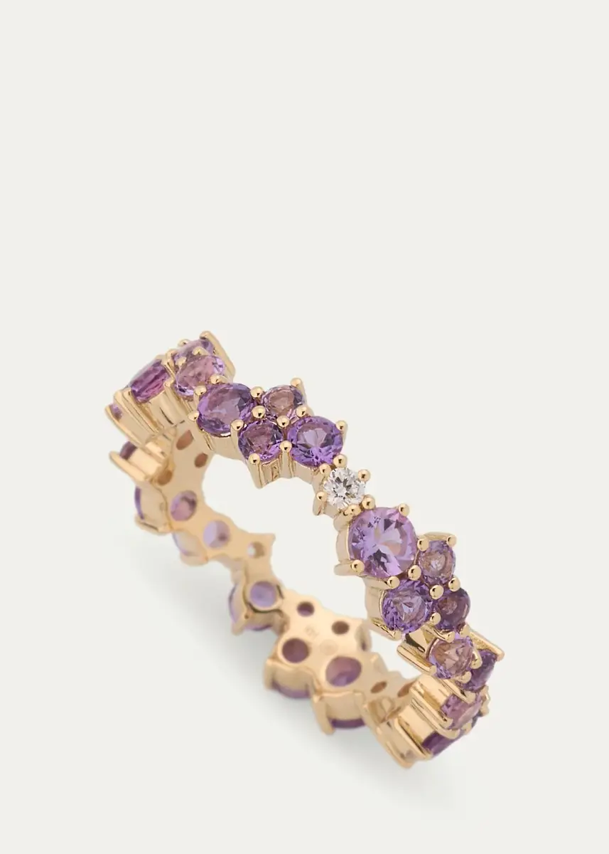 Sydney Evan 14K Amethyst Cocktail Ring with Diamonds | Thumbnail 4