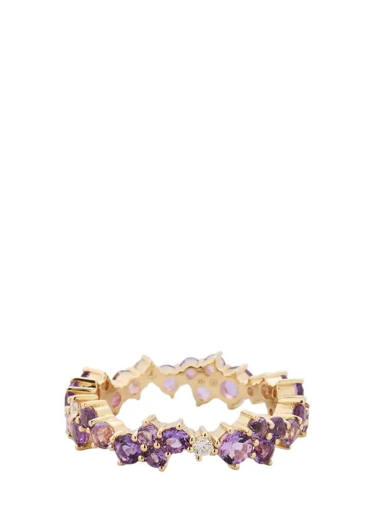 Sydney Evan 14K Amethyst Cocktail Ring with Diamonds