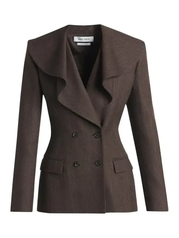 Striped Double-Breasted Wool Blazer Striped Double-Breasted Wool Blazer