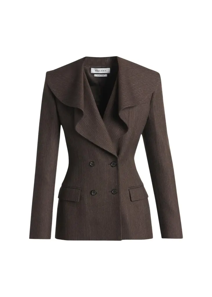 Striped Double-Breasted Wool Blazer Striped Double-Breasted Wool Blazer