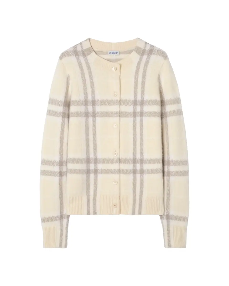 Burberry Checked Cashmere-Blend Cardigan | Thumbnail 2