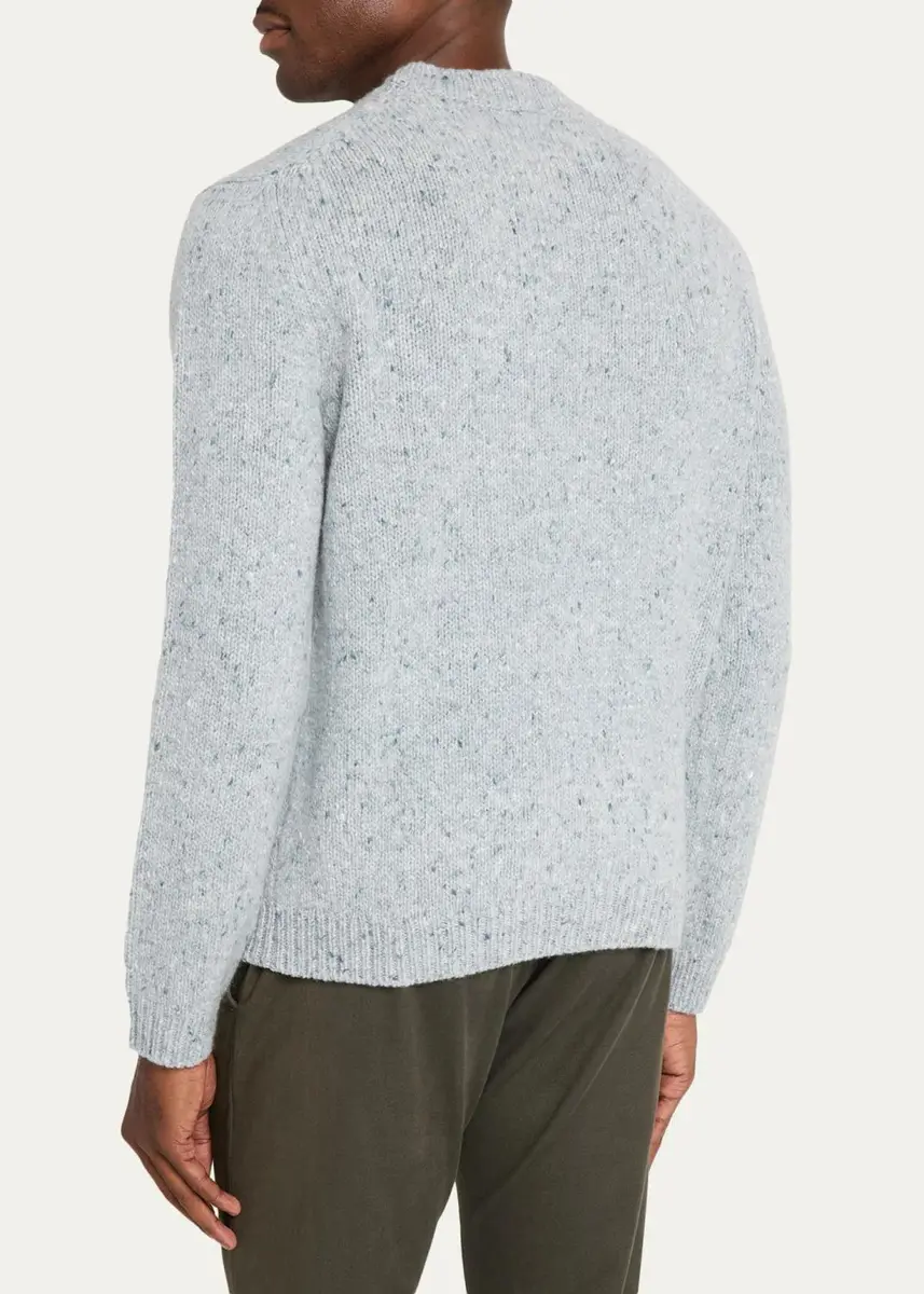 Iris Von Arnim Men's Melange Wool & Cashmere Crewneck Sweater | Thumbnail 3 Iris Von Arnim Men's Melange Wool & Cashmere Crewneck Sweater | Thumbnail 3