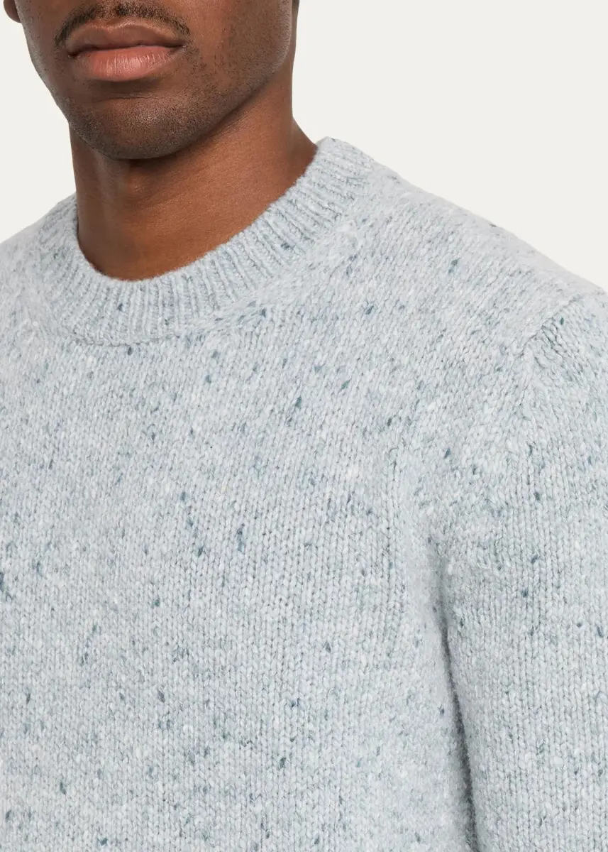 Iris Von Arnim Men's Melange Wool & Cashmere Crewneck Sweater | Thumbnail 5 Iris Von Arnim Men's Melange Wool & Cashmere Crewneck Sweater | Thumbnail 5