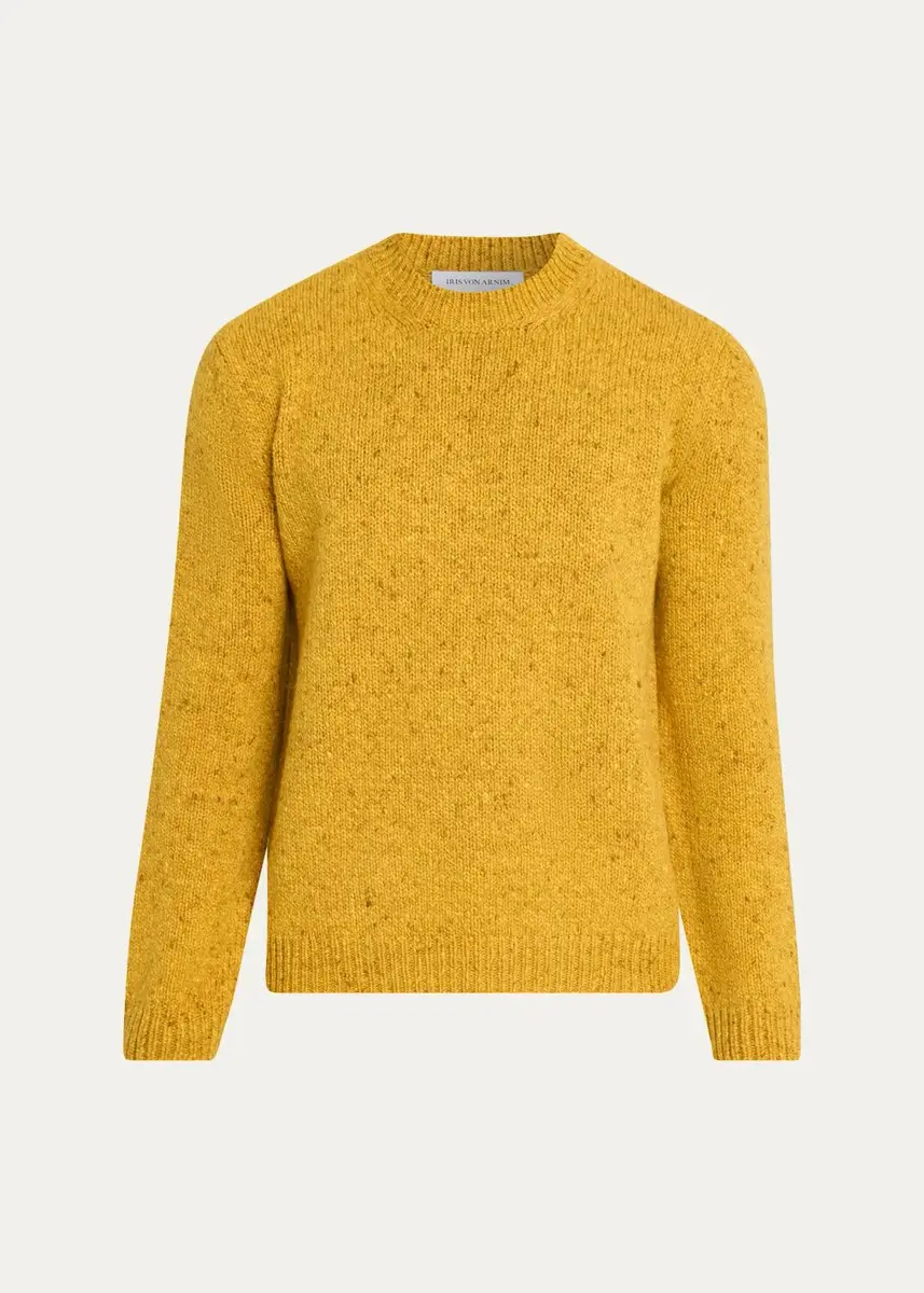 Iris Von Arnim Men's Melange Wool & Cashmere Crewneck Sweater | Thumbnail 6 Iris Von Arnim Men's Melange Wool & Cashmere Crewneck Sweater | Thumbnail 6