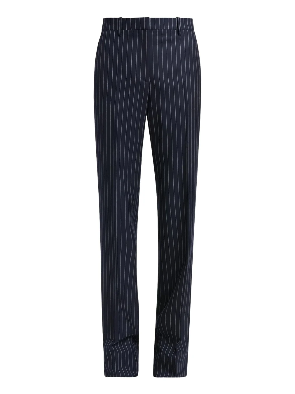 Corded Chalkstripe Wool Tailored Straight-Leg Boyfriend Pants Corded Chalkstripe Wool Tailored Straight-Leg Boyfriend Pants