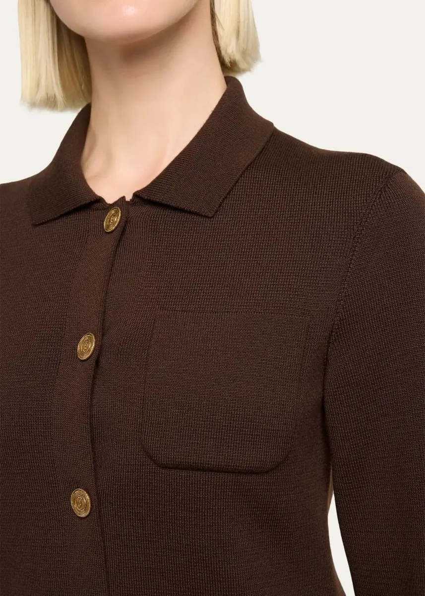 Saint Laurent Wool Polo Cardigan | Thumbnail 5