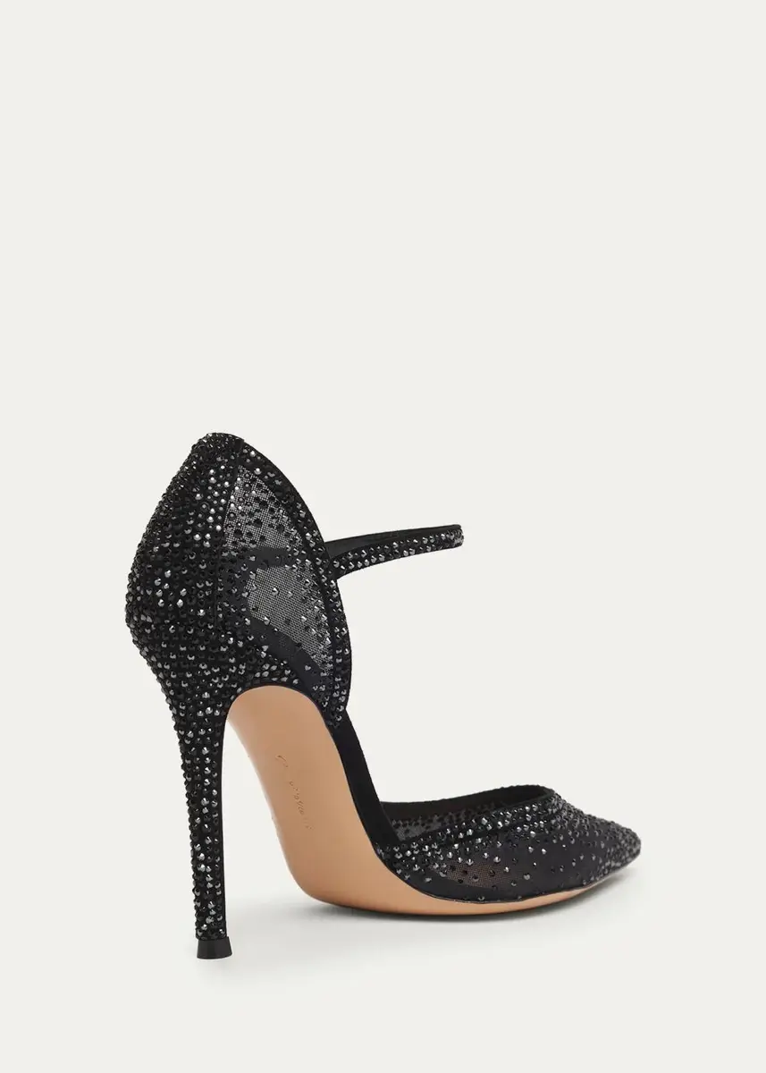 Gianvito Rossi 95mm Embellished Organza d'Orsay Pumps | Thumbnail 2 Gianvito Rossi 95mm Embellished Organza d'Orsay Pumps | Thumbnail 2