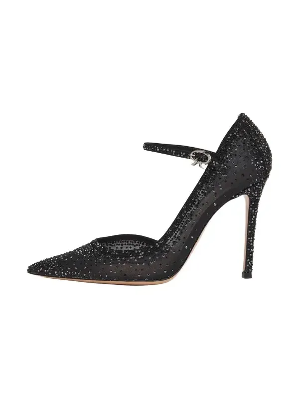 Gianvito Rossi 95mm Embellished Organza d'Orsay Pumps