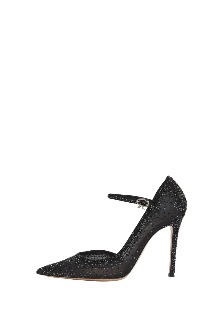 Gianvito Rossi 95mm Embellished Organza d'Orsay Pumps