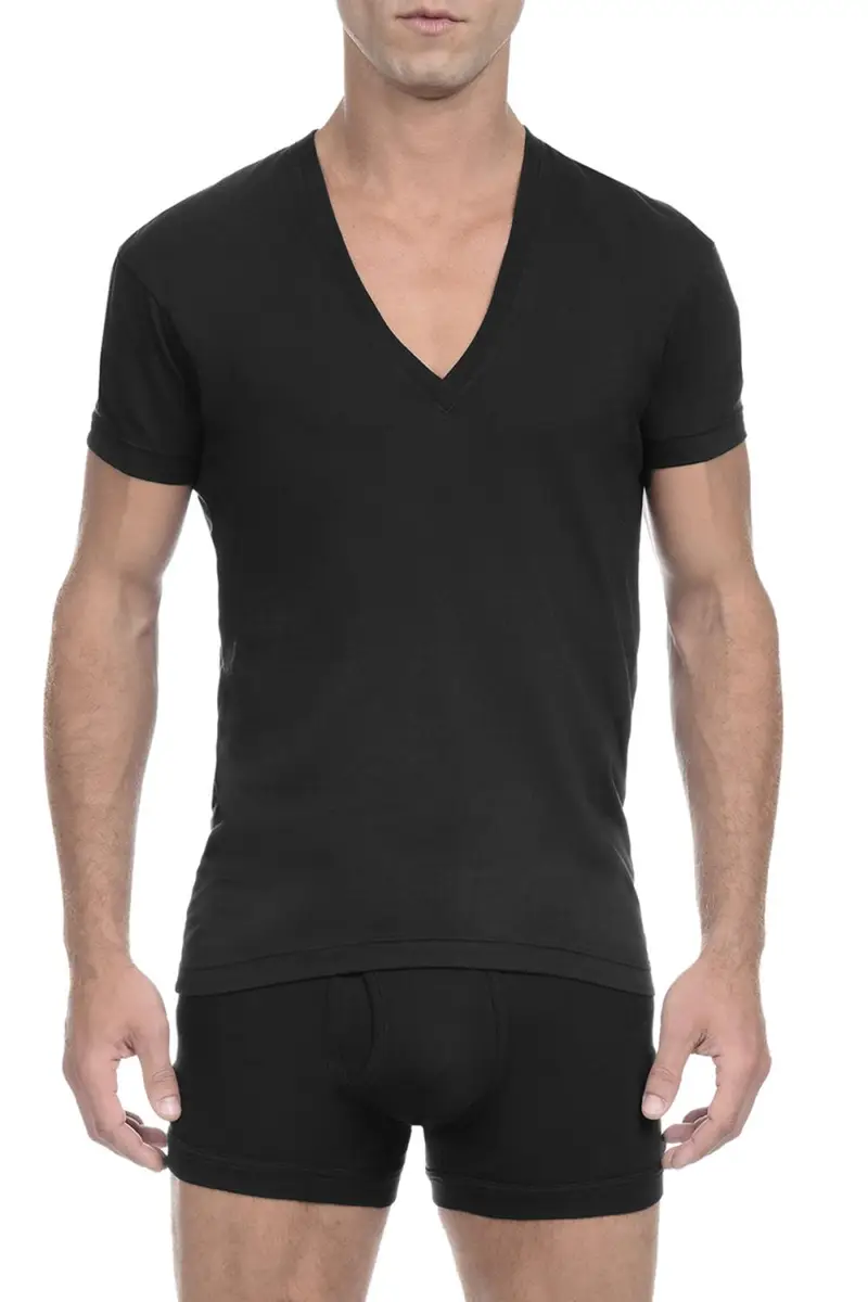 2XIST Pima Slim-Fit Deep V-Neck T-Shirt | Thumbnail 3
